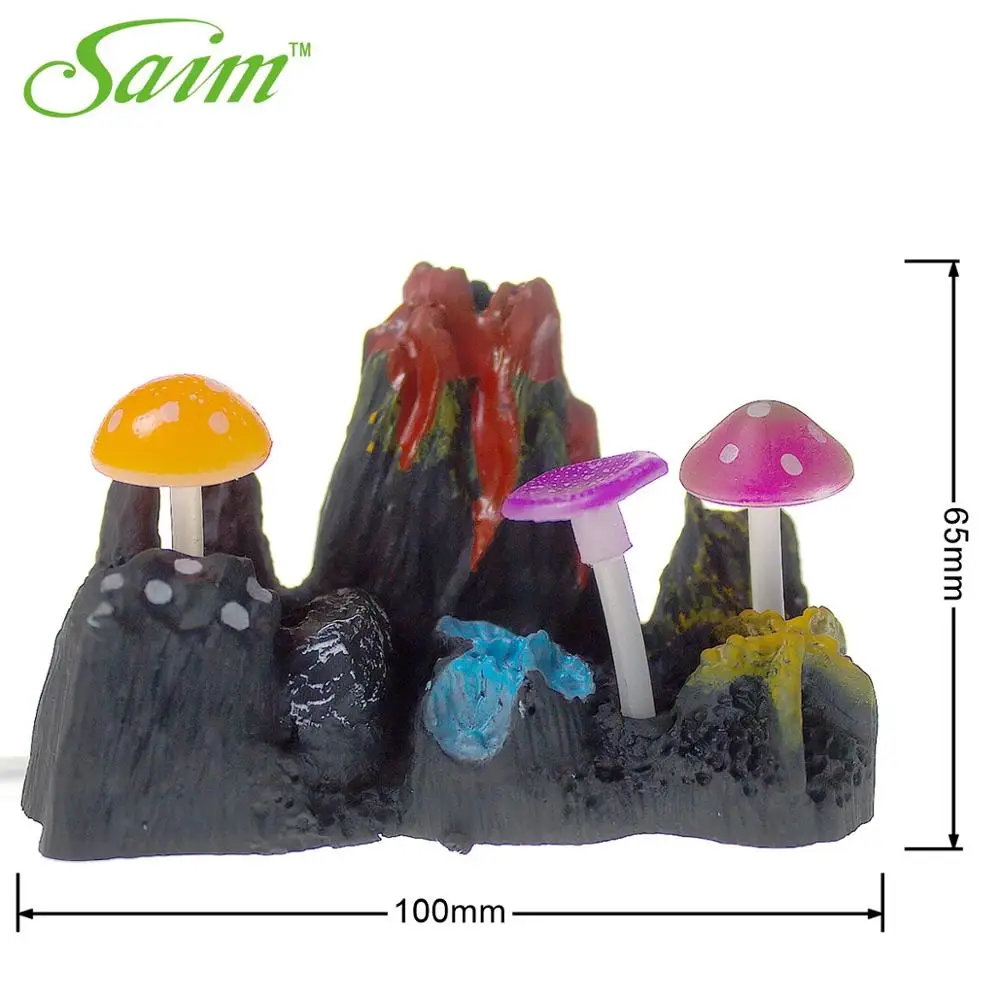 Полимерное украшение для аквариума Saim ландшафтное вулканическое насос в форме