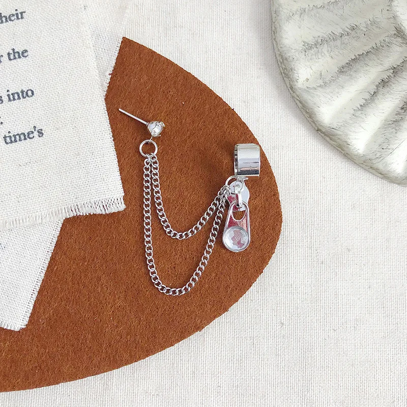 Женские многослойные серьги-подвески готические панк-сережки с цепочкой 1 шт.