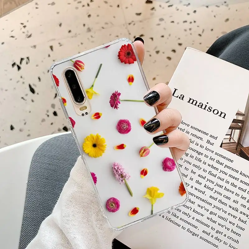 

wild flower color rose daisy Phone Case Transparent for Samsung A71 S9 10 20 HUAWEI p30 40 honor 10i 8x xiaomi note 8 Pro 10t 11