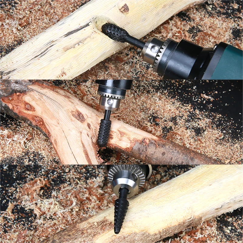 

5pcs Steel Rotary Rasp File 1/4" Shank Rotary Craft Files Rasp Grinding Power Burrs Wood Bits Practical Woodworking Hand Tools