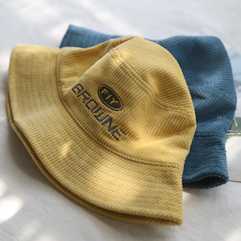 Женские корейские шапки с вышитыми буквами вельветовые для рыбаков студентов