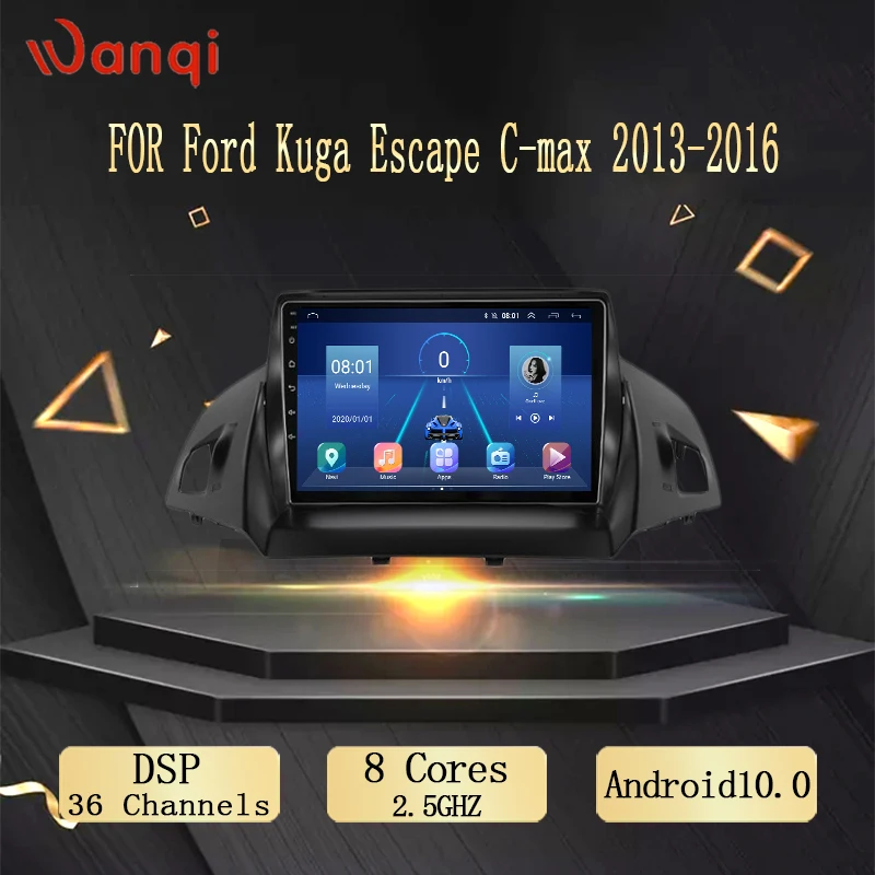 Wanqi 10 0 прямые продажи с фабрики 2.5D полный сенсорный экран для Ford Kuga Escape C max 2013 2016