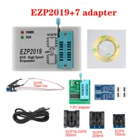 newest ezp2019 high speed usb spi programmer support 242593 eeprom 25t80 flash bios chip sop816 test socket with adapters