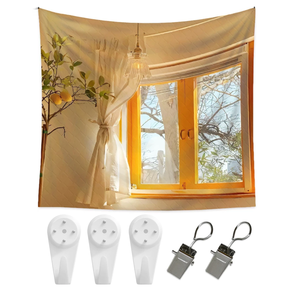 Настенная художественная тканевая занавеска закат светящийся гобелен