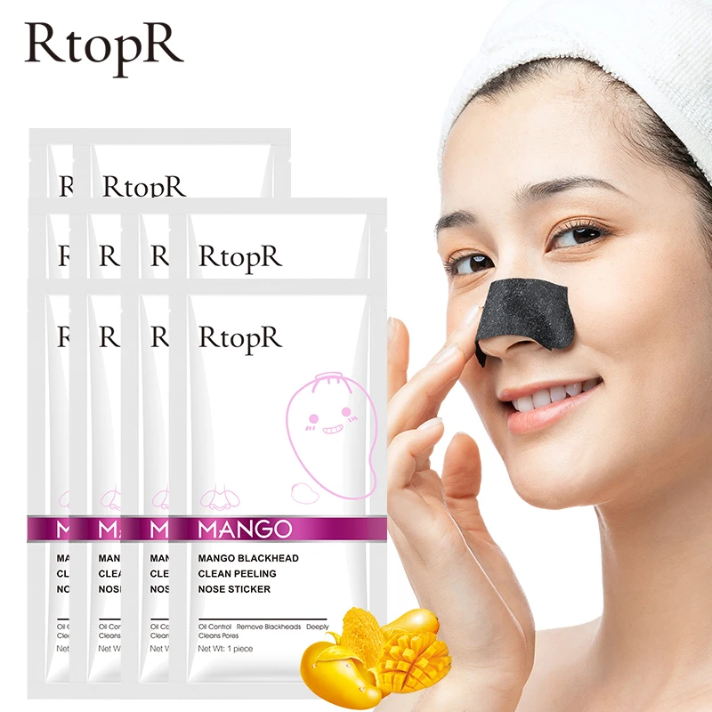 

10 Pcs/lot Mango Blackhead Remover Nose Mask Acne Treatment Pore Strip Face Lift Firming Peeling T Zone Care Oil-control Skin