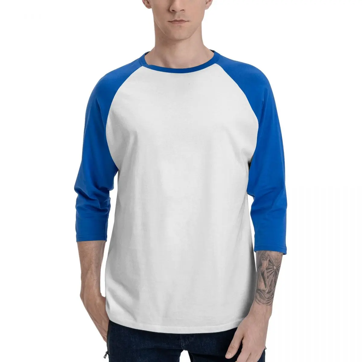 

T-shirt Shirt Gym Workout Suit Men's Patchwork Summer T-shirt Casual 3 / 4 Sleeve Raglan Sleeve Baseball Tri Blend T-shirt
