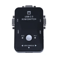 all in one mini 2 ports kvm manual switch box adapter w usb connector