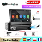 Автомобильное радио LeeKooLuu, Android 10,1, 1 Din, GPS, выдвижной сенсорный экран 7 дюймов, Wi-Fi, Авторадио 1 Din, мультимедиа, MP5, видеоплеер