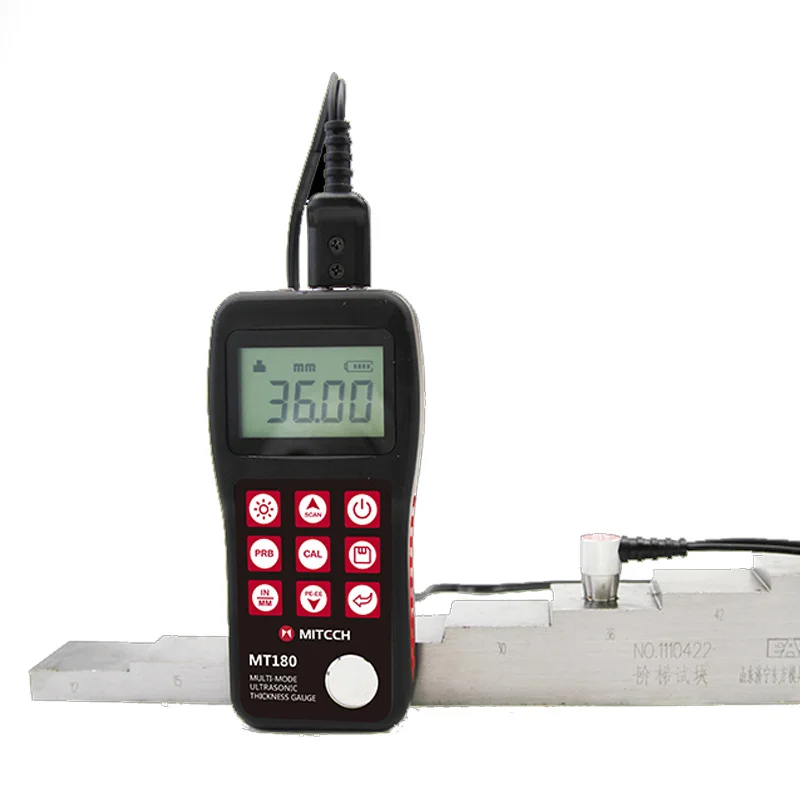 

MT180 Through Coating Ultrasonic Thickness Gauge PE EE two Measurement Modes for Metals Plastic Ceramics Thickness meter tester