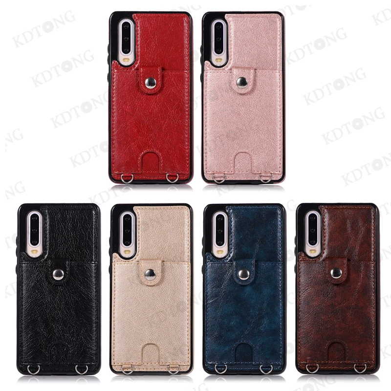 

Luxury Fashion Flip Leather Case For Huawei Note 20 P30 Pro Lite With Card Slot Lanyard Bracket Shockproof Cover Coque Capa