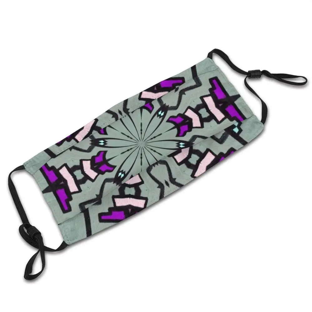 

Circle Star Purple Anti Pollution Dust Face Mask Washable And Reusable Pm2.5 Black Mask Star Flower Centering Birds Peace Calm