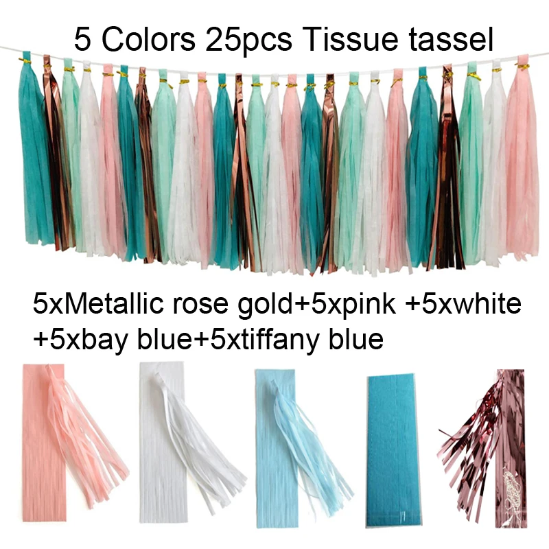 25 шт. гирлянда из салфеток Тиффани розового золотого белого синего цветов | Дом и