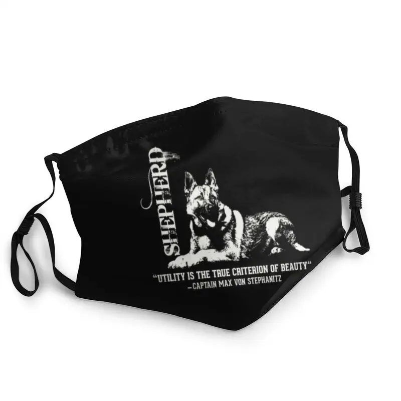 

Многоразовая маска для лица для немецкой овчарки, милая маска для щенков, защита от смога и пыли, респиратор, Муфель