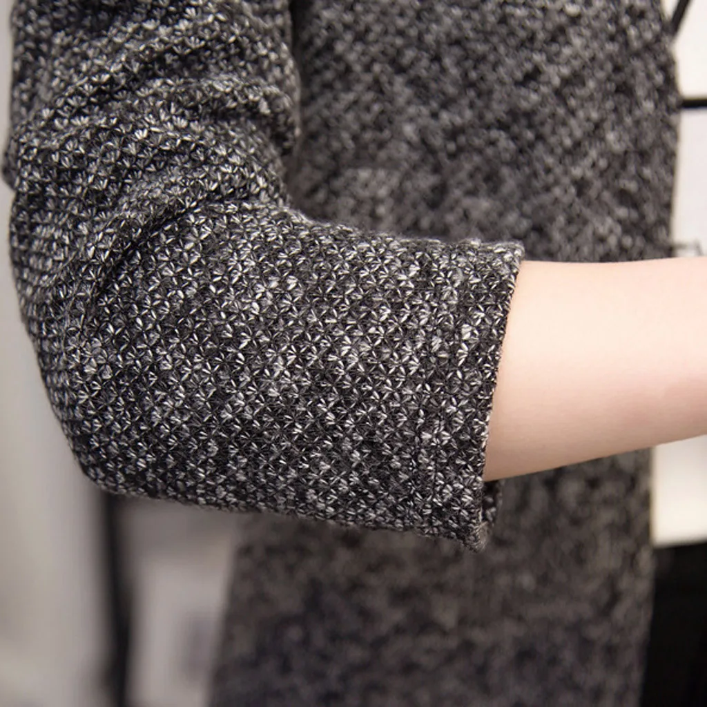 Женское длинное пальто элегантный женский вязаный кардиган оверсайз с длинным