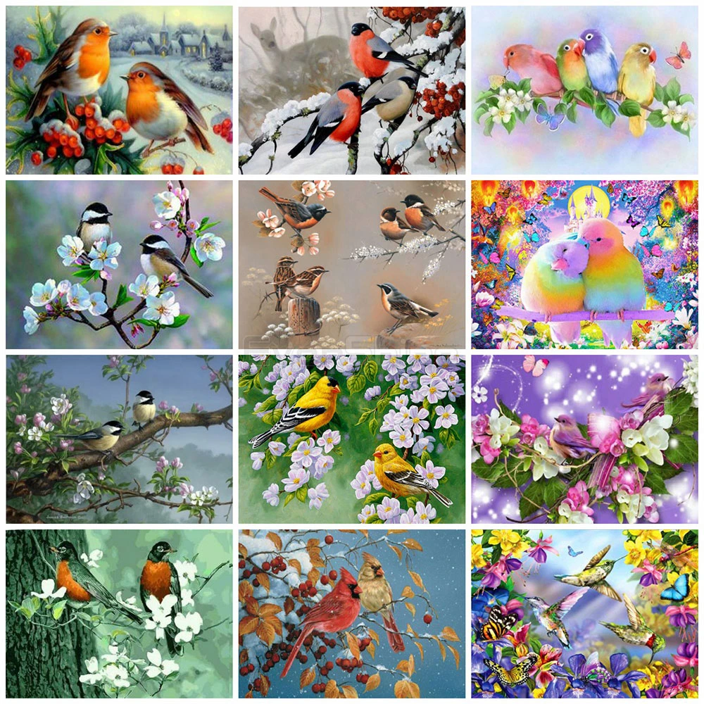 

5D DIY Animal Flower Diamond Painting Cross Stitch Full Square Round Drill Embroidery Colorful Handmade Room Wall Decor Craft