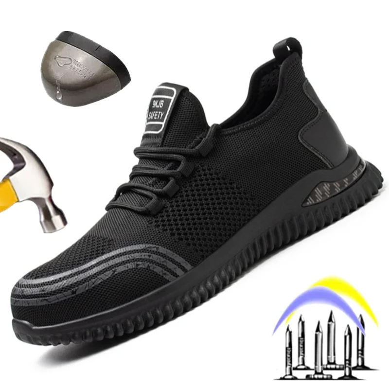 

Men Work Shoes Men's Safety Boots Sneaker Indestructible Puncture-Proof Shoes Safety Sneaker Men Shoes Breathable Anti-smash