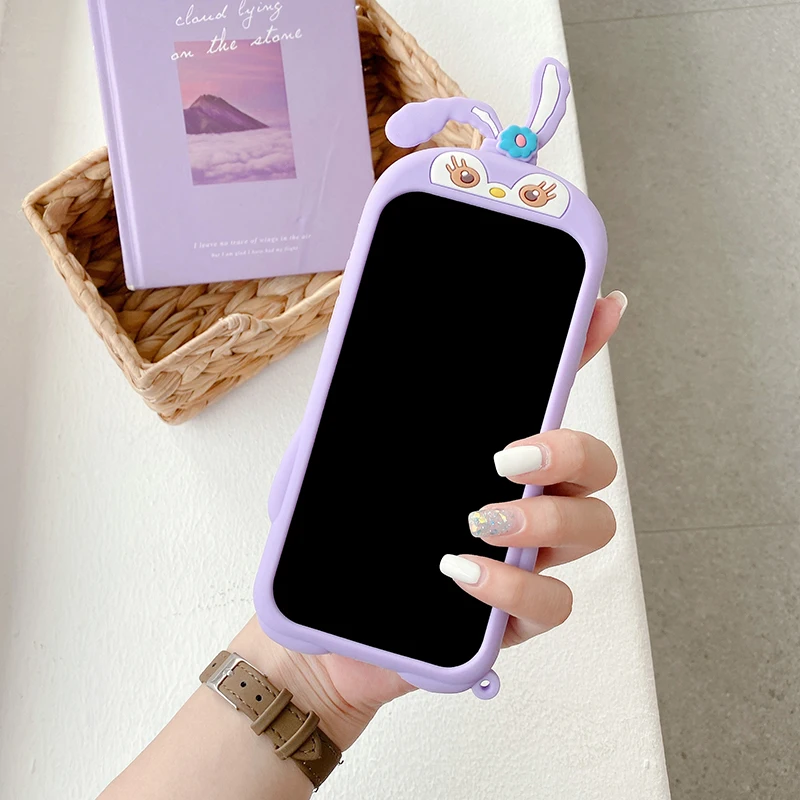 

Purple Cute Bear Case For IPhone 11 12 Pro Max XR XS X 7 8 Plus Case Cover Shockproof Soft Bumper Silicone Stress Relief