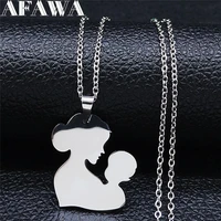 2022 heart boy mom family stainless%c2%a0steel silver%c2%a0color mum son necklace pendant for women jewelry%c2%a0collier femme%c2%a0nxs01
