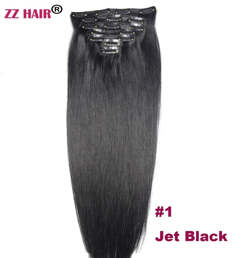 ZZHAIR 100 г-140 г 1"-24" волосы remy для машинного изготовления 7 шт. в наборе человеческие волосы для наращивания на всю голову набор Натуральные Прямые Волосы