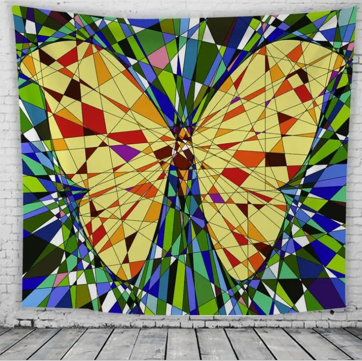 

Flying Butterfly Tapestry European style Home Decor Wall Hanging Cloth Colorful 3D Printing word LOVE Tapestrys Yoga Mat