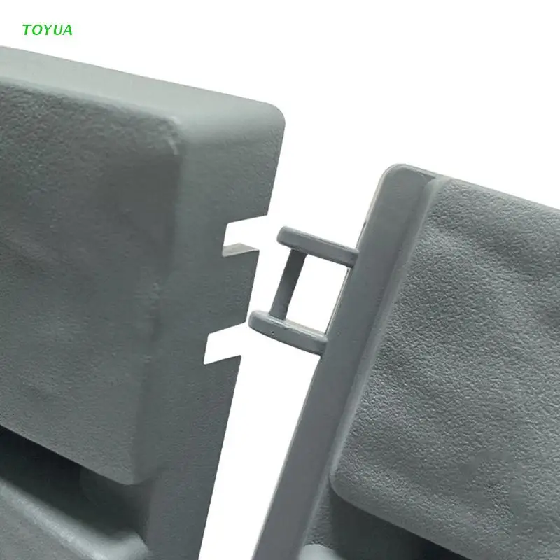 

1XCC 4 Pcs Grey Plastic Border Fence Yard Lawn Garden Plant Flower Bed Brick Effect Detachable Edging Home Decoration