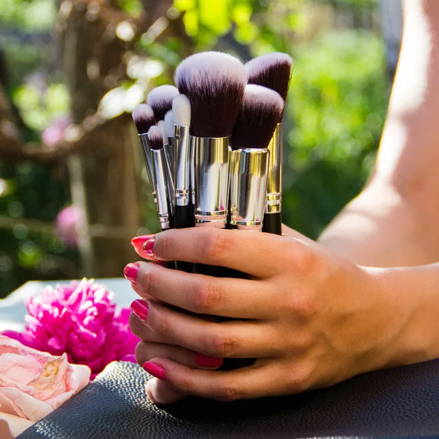 MAANGE 6-15 шт. набор кистей для макияжа Пудра Тени для век Косметика Make Up Brush с ПУ кожаный чехол Красота набор инструментов