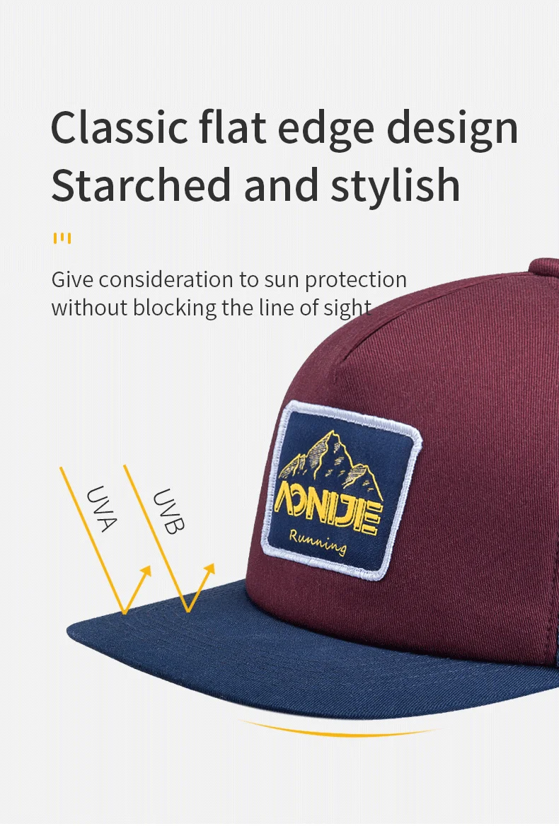 AONIJIE E4605 Sports Adjustable Breathable Flat Eaves Sun Visor Snapback Cap Trucker Hat Mesh Back For Running Hiking Baseball