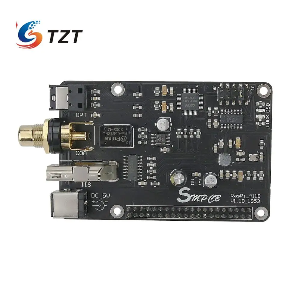Звуковая плата TZT R18 Hi Fi цифровая аудиокарта AK4118 для Raspberry Pi 32 бит/PCM384KHz