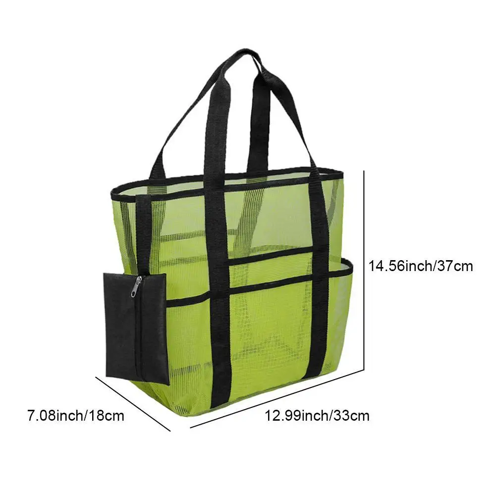 

Outdoor Beach Sundries Bag Household Mesh Foldable Lightweight Breathable Portable Beach Bag Bathroom Bag