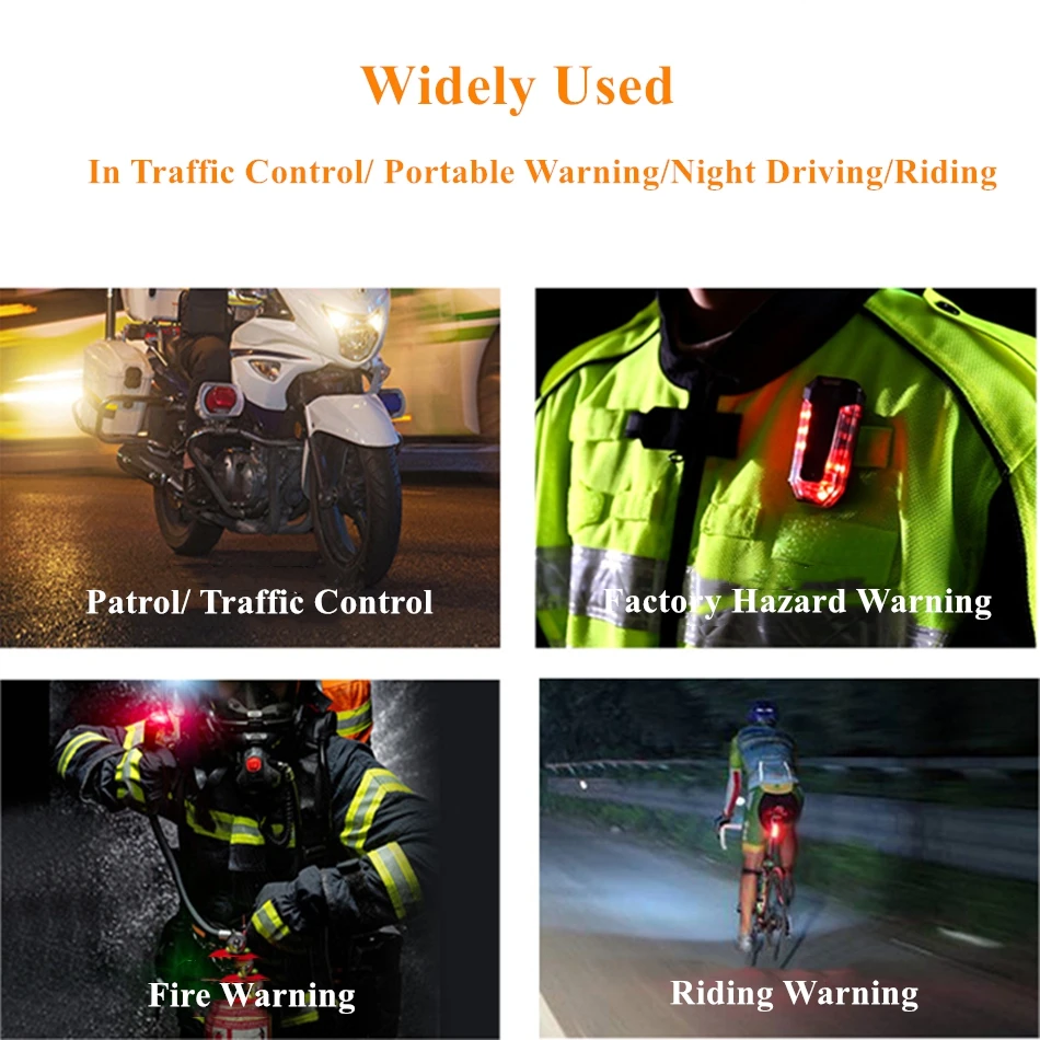 Warning Strobe Shoulder Lights Rechargable Safety Led Flashing Security Clip Lamp With Flashlight For Outdoor Riding Emergency | Автомобили