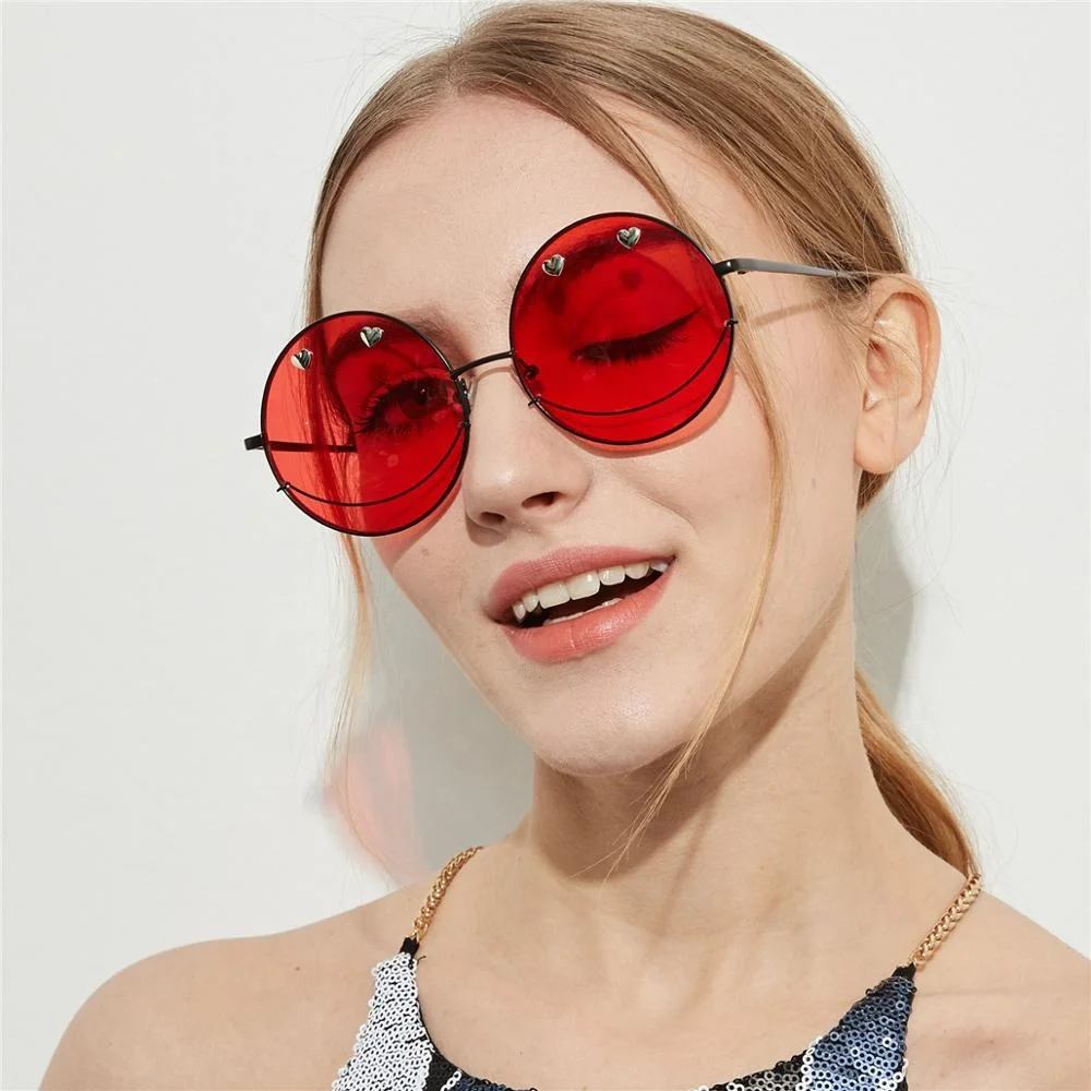 Трендовые круглые солнцезащитные очки в металлической оправе для вечеринок