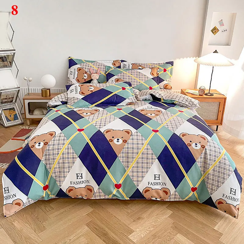 

2021 Bedding Set With Pillowcase Duvet Cover Sets Bed Linen Sheet Double Queen King Size Quilt Covers Bedclothes Water Green