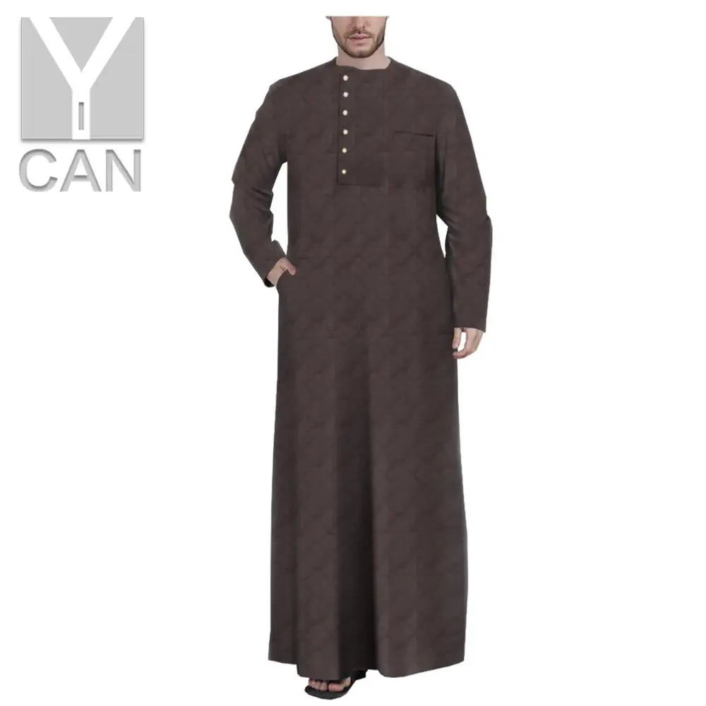 Y-CAN  Men s Jubba Thobe Tailor Made Men s Single Breasted Loose Muslim Fashion Casual Style Jubba Thobe Y201007