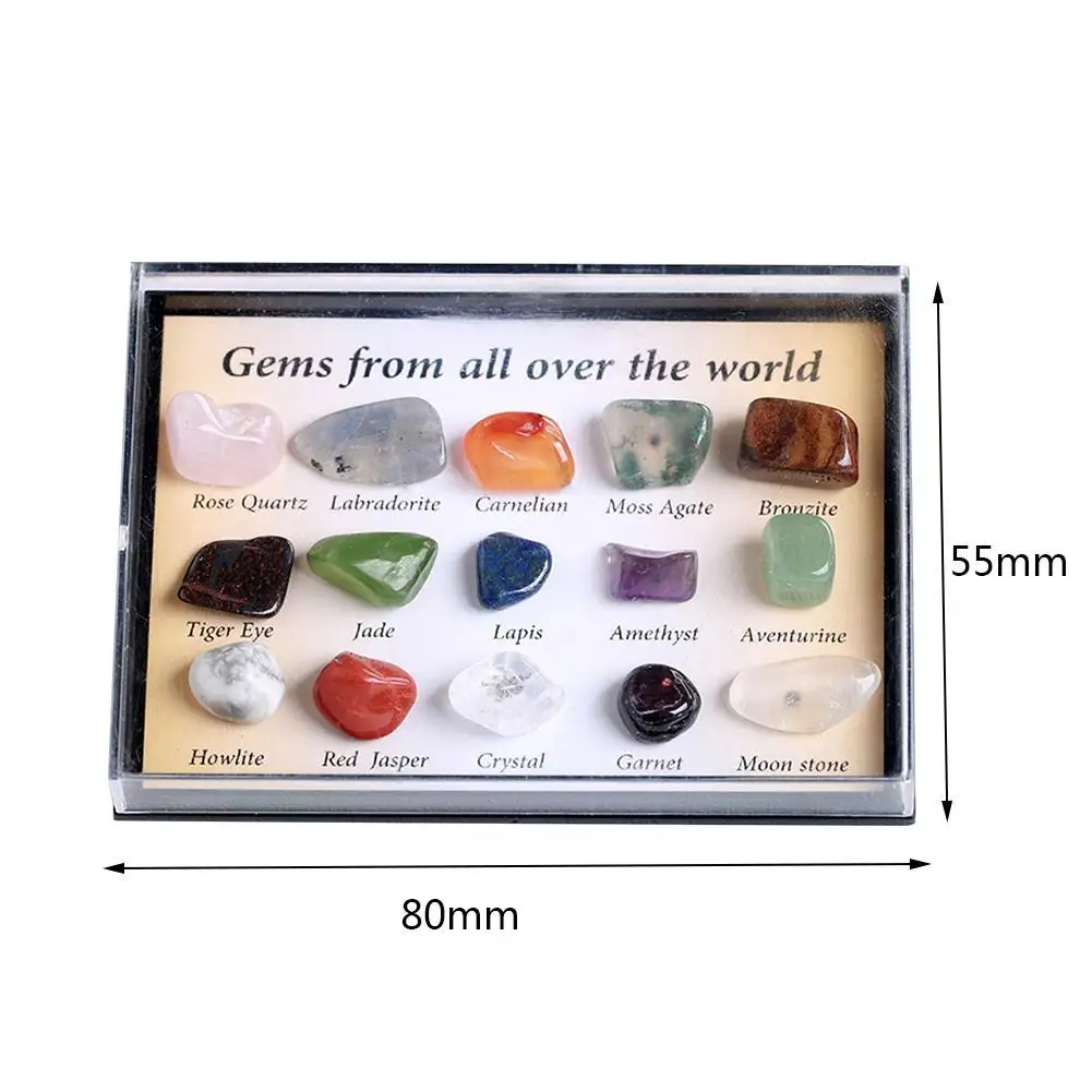 Mini Natural Mineral Ore Collection Aventurine Quartz With Tiger Eye Small Crystal Gift Box DIY Jewelry Making Home Decor | Дом и сад