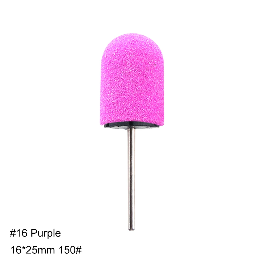 No.16 purple 1 шт. шлифовальные круги для ногтей Кепки 150 Grip Rubber станок фрезерный резак для удаление маникюра гель аксессуары для педикюра инструмент LA725-1 - Цвет: No.16 purple