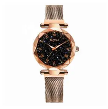 rose gold Женские наручные часы Звездное небо магнитные женские часы светящиеся Роскошные водонепроницаемые женские часы для relogio feminino Reloj Mujer - Цвет: rose gold