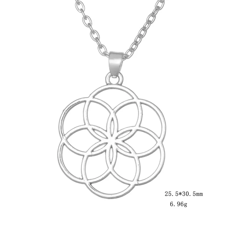 Ожерелье цепочка Skyrim с изображением семени и цветка жизни колье священной