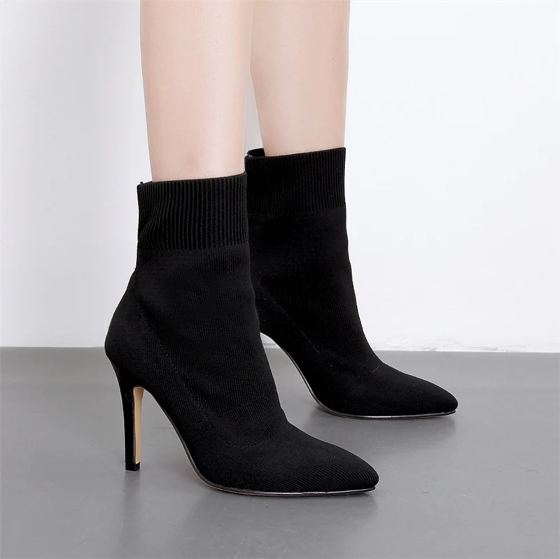 2019 г. женские эластичные ботинки ботильоны на высоком каблуке 9 5 см вечерние