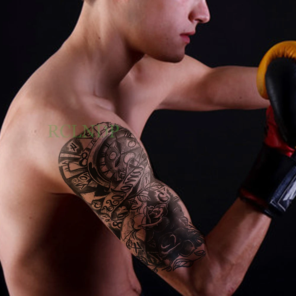 Водостойкие временные тату-наклейки робот-рука роза поддельные тату крутая