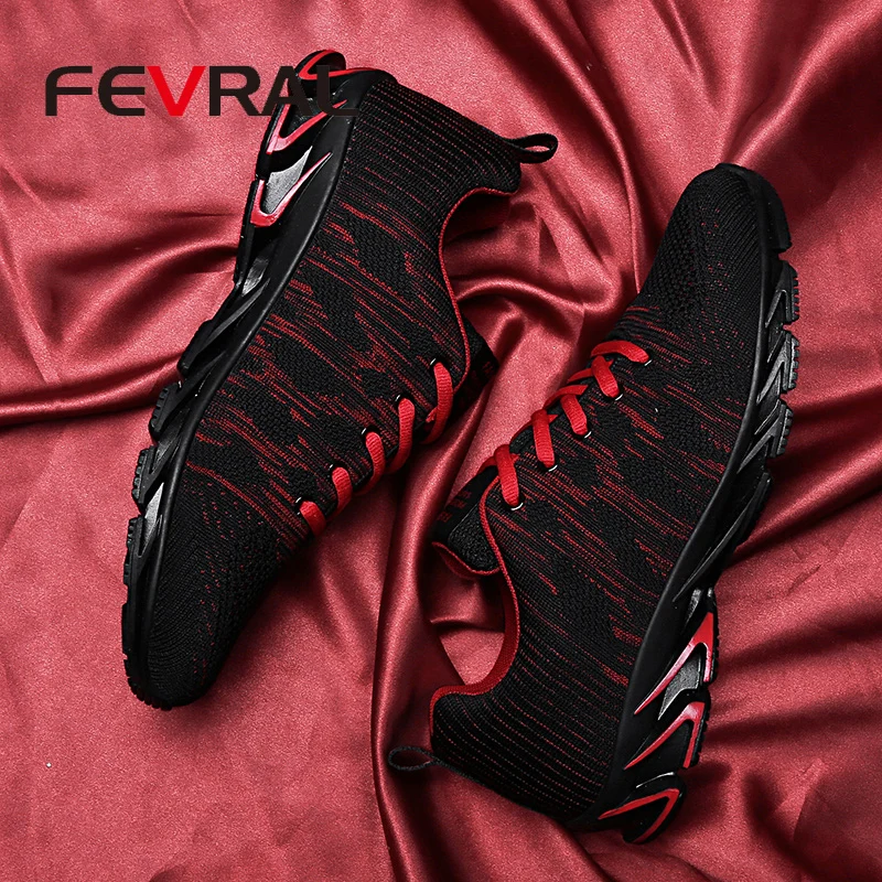 Мужские воздухопроницаемые кроссовки FEVRAL красные синие Зеленые высокого