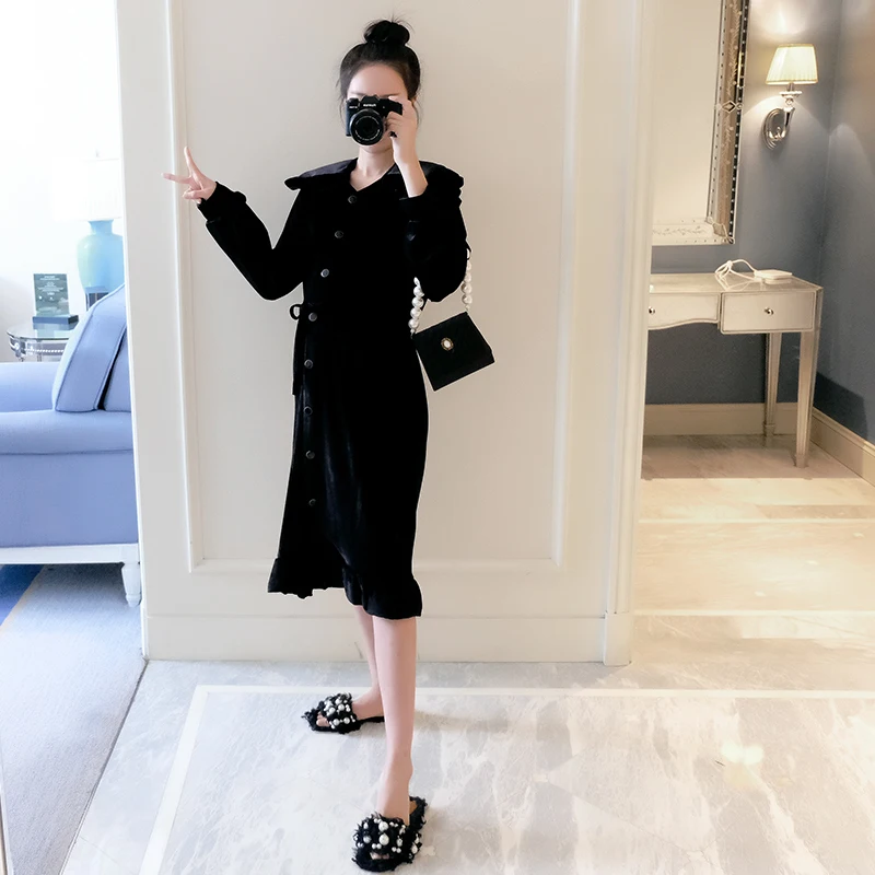 2020 весеннее платье для беременных новое модное свободное плиссированное