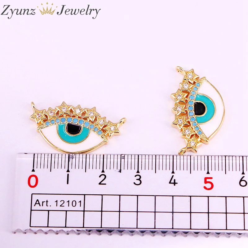 

10PCS, Metal with zircon enamel pendant charms Gold Color cz pendant jewelry NEW fashion accessories