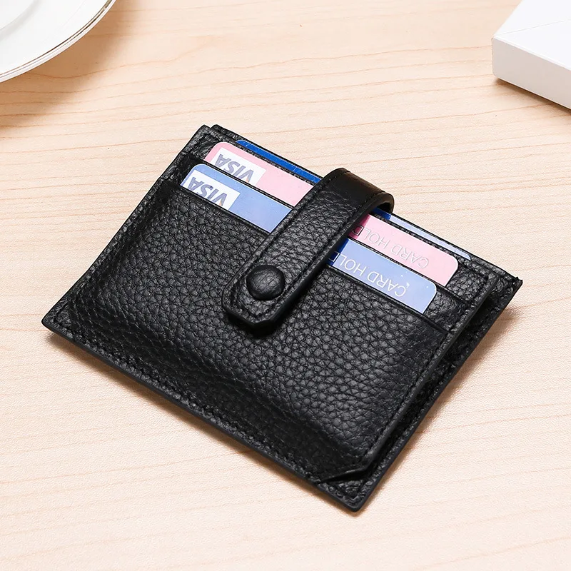 

Fashion Soft Slim Wallet 100% Genuine Leather Mini Credit Card Wallet Purse Card Holders Men Wallet Thin Small Women Purses