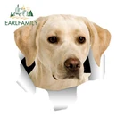 EARLFAMILY 13 см x 13 см милый 3D рваный металлический дизайн Лабрадор извлекает раньше для украшения окна бампера багажника