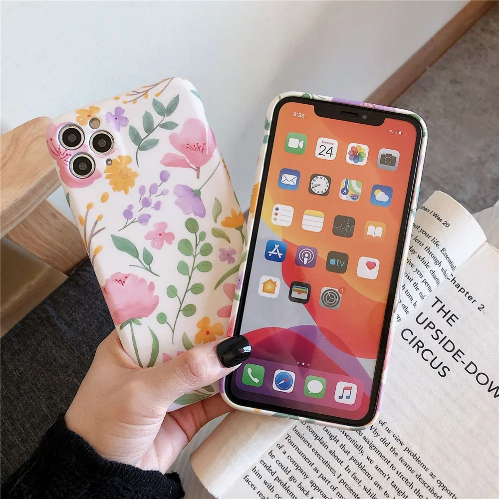 Новый Свежий с цветочным узором и рисунком для мобильного телефона чехол iPhone 12 11