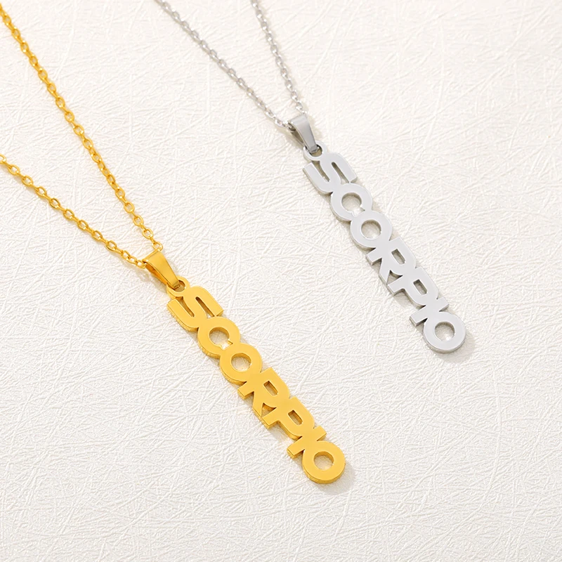 Буквы амулеты ювелирные изделия на день рождения рак Leo Virgo весы Зодиак ожерелье