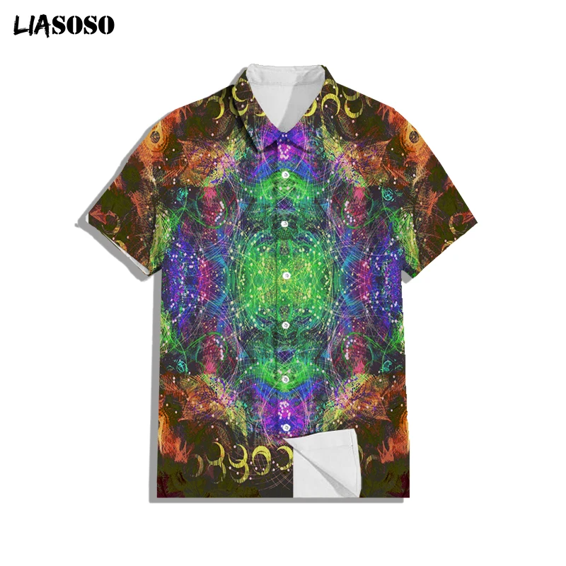 

LIASOSO new fashion super suitable for beach surfing leisure beach shirt technology sense theme leisure beach surfing shirt