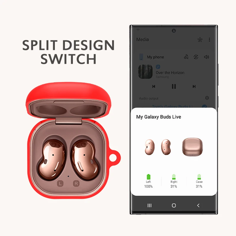 Силиконовый чехол для наушников Samsung противоударный беспроводной защитный с