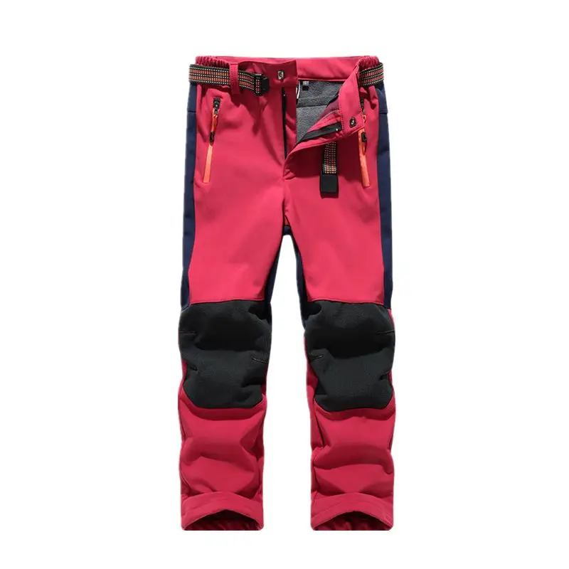 

Children Fleece Hiking Pants Waterproof Kids Fleece Warm Sports Trousers For Teen Boys Girls 5-14 Years Climbing Pants TX143
