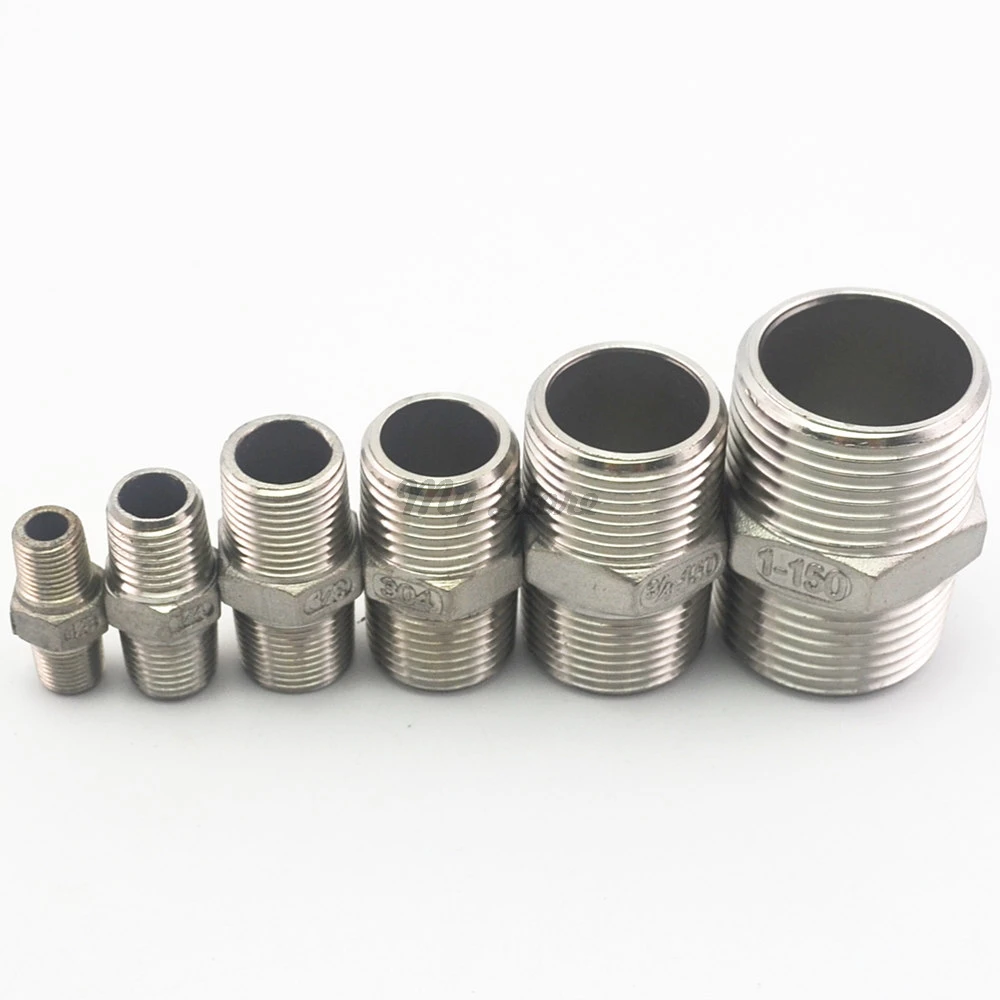 

1/4" Male*Male Hex Nipple M/M Stainless Steel SS304 Threaded Pipe Fittings 32mm Length